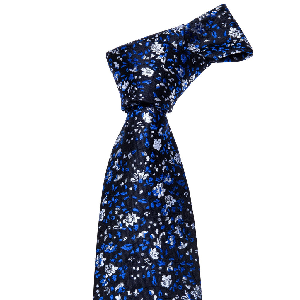 GentCrest Blue Floral Tie Hanky Cufflinks Set - Image 3