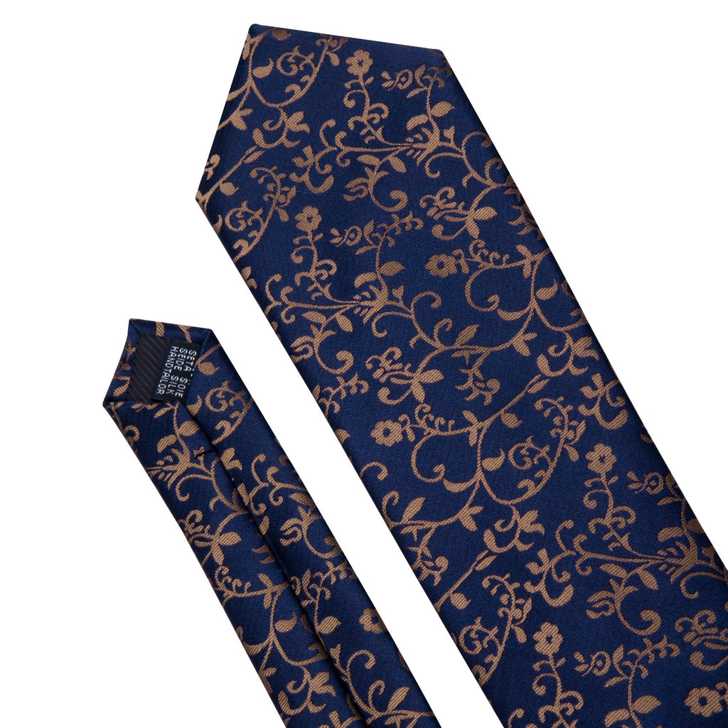 GentCrest Blue Floral Tie Hanky Cufflinks Set - Image 8