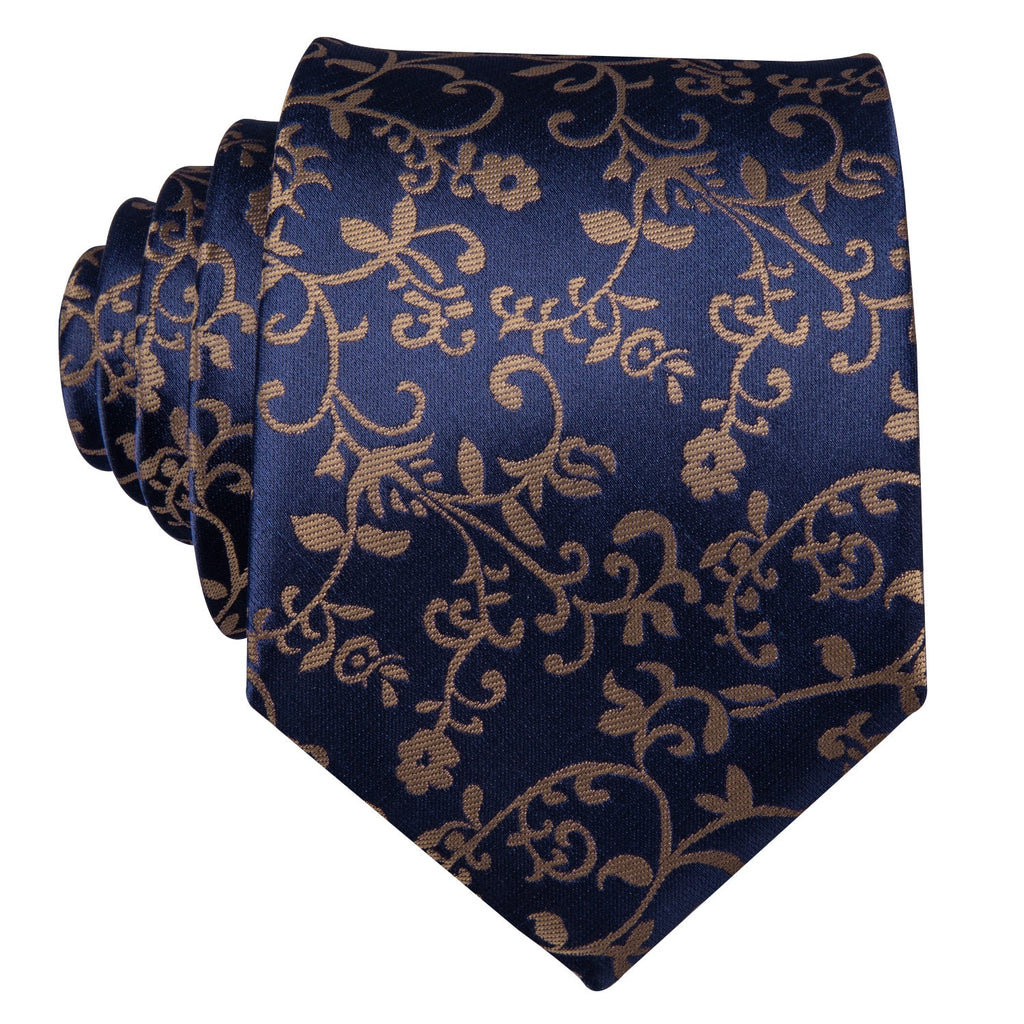 GentCrest Blue Floral Tie Hanky Cufflinks Set - Image 5