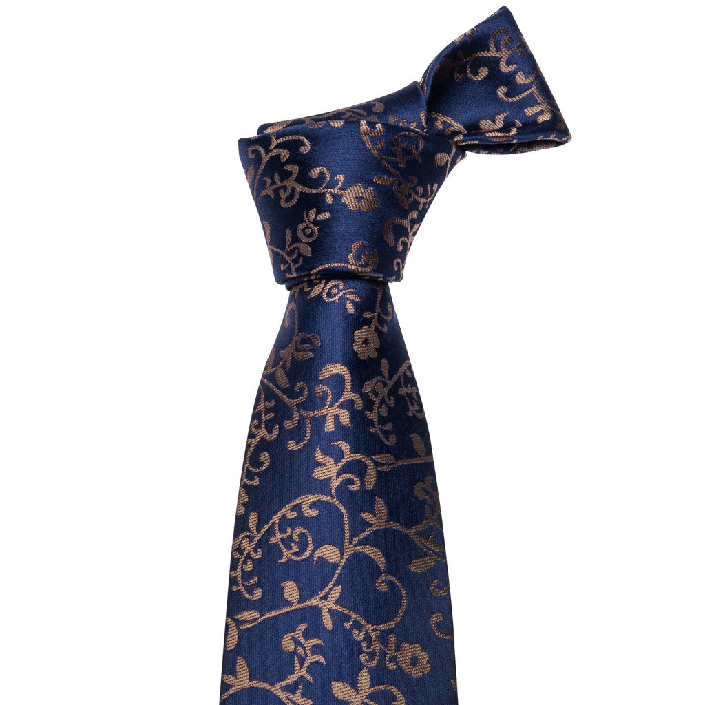 GentCrest Blue Floral Tie Hanky Cufflinks Set - Image 4