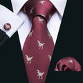 GentCrest Burgundy Novelty Tie Hanky Cufflinks Set - Image 1