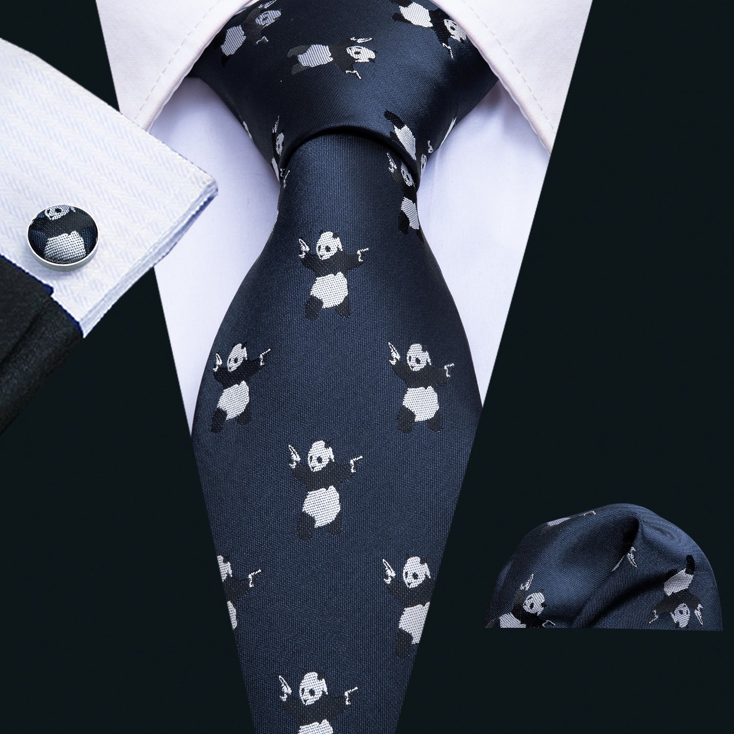 GentCrest Blue Novelty Tie Hanky Cufflinks Set - Image 1