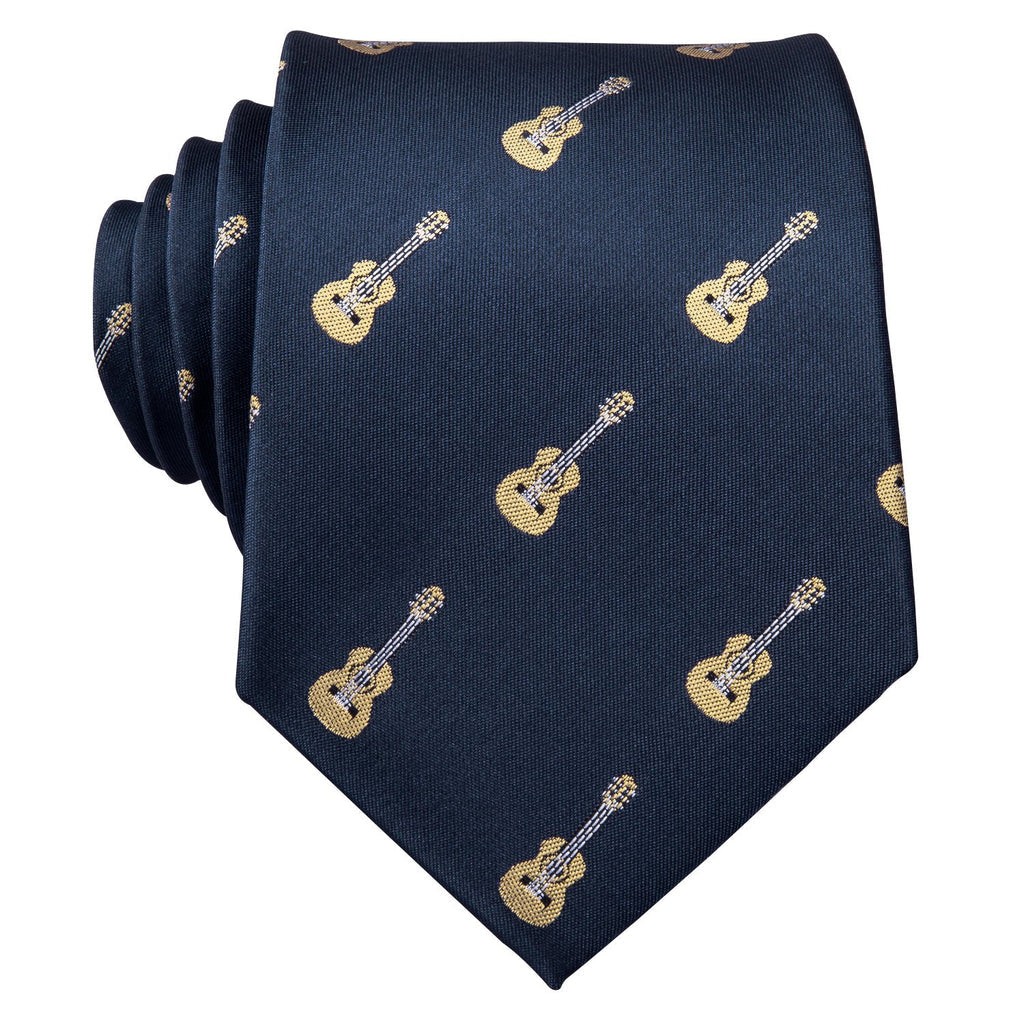 Blue Guitar Novelty Silk Tie Set - GentCrest - View 4