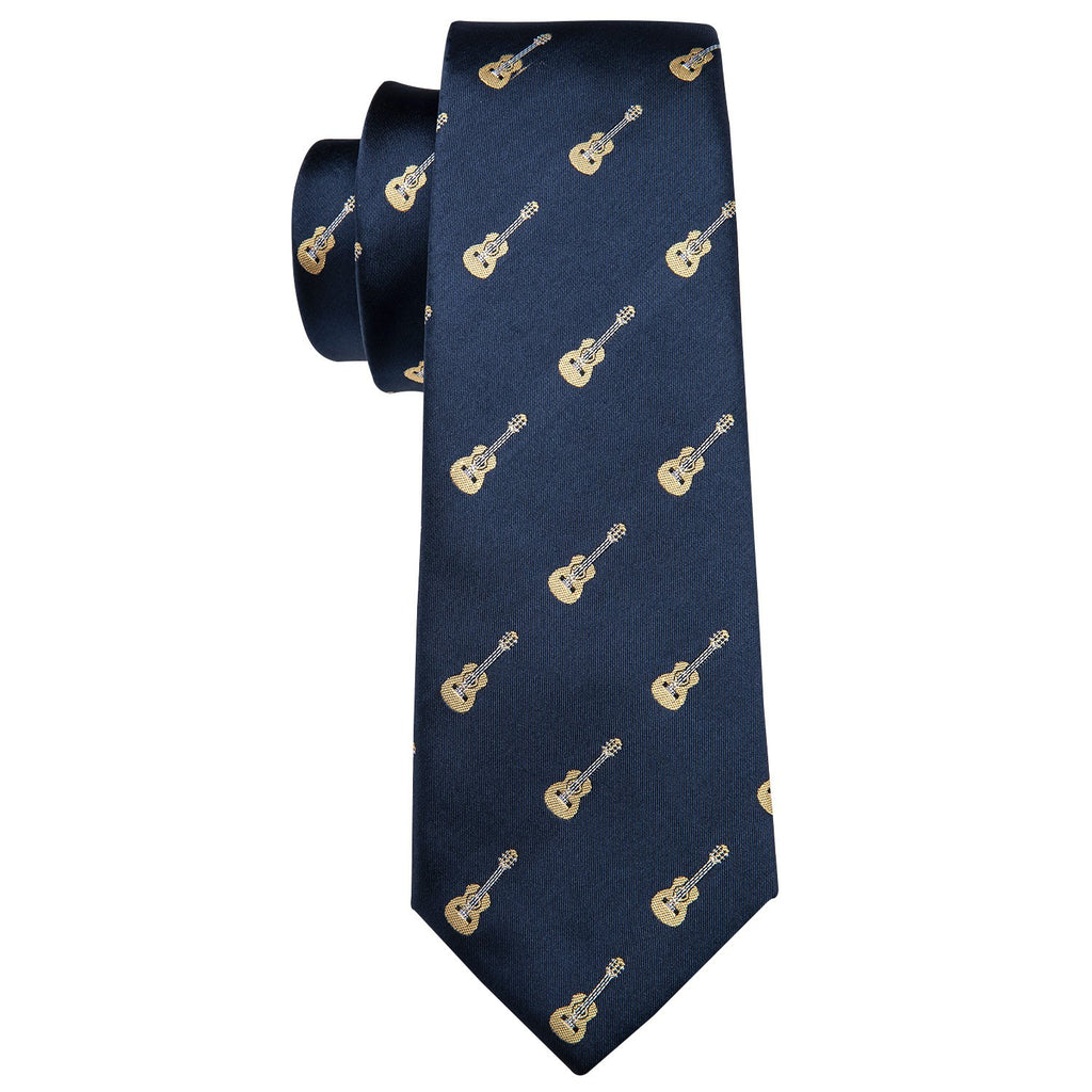 Blue Guitar Novelty Silk Tie Set - GentCrest - View 5