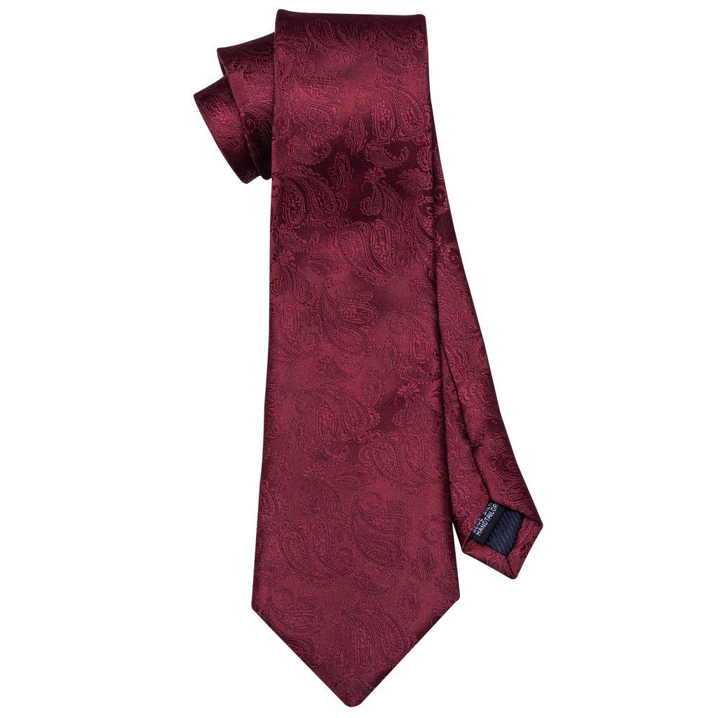 GentCrest Burgundy Paisley Tie Hanky Cufflinks Set - Image 3