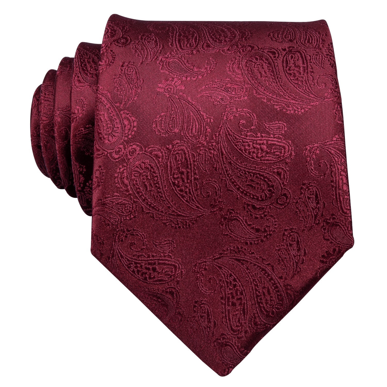 GentCrest Burgundy Paisley Tie Hanky Cufflinks Set - Image 6