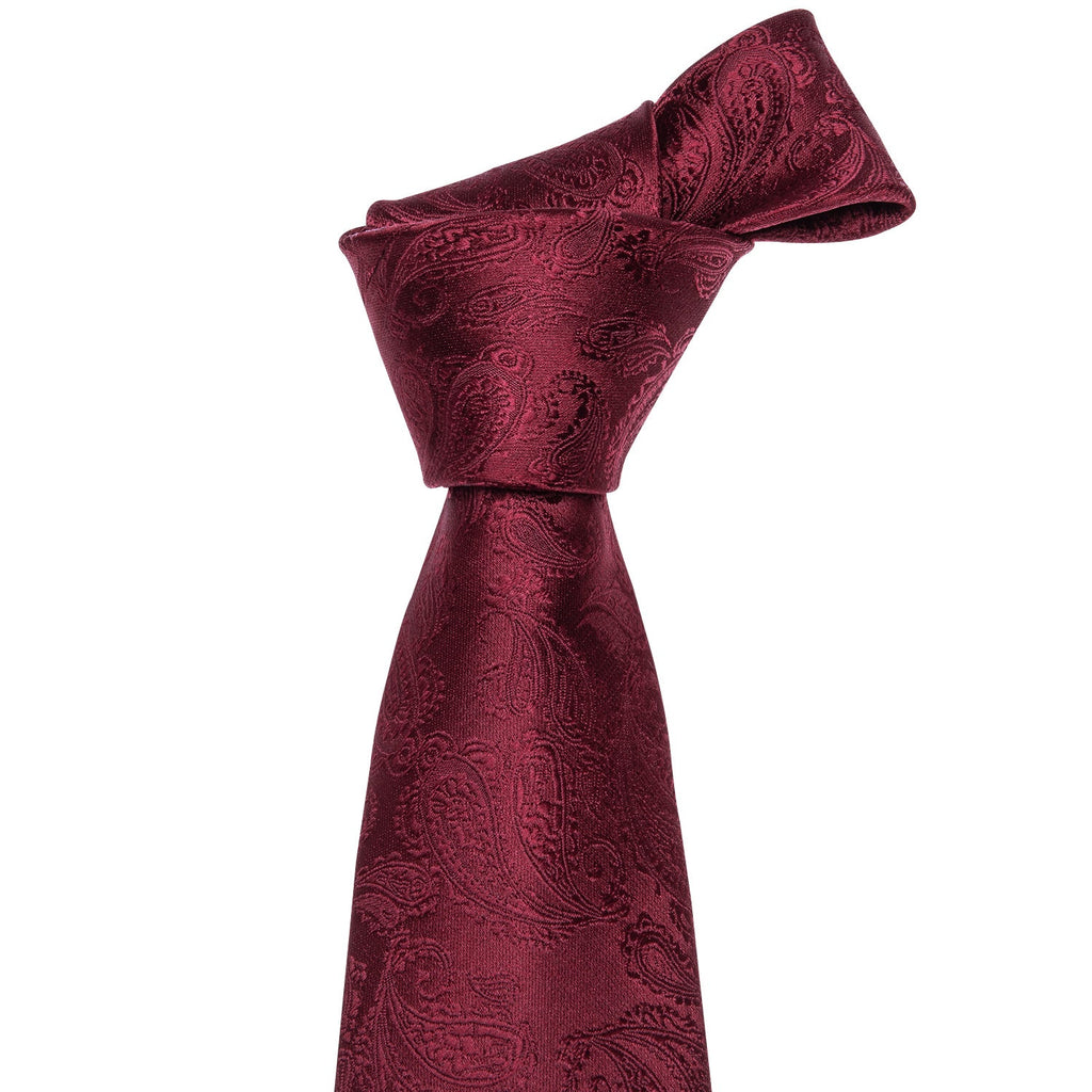 GentCrest Burgundy Paisley Tie Hanky Cufflinks Set - Image 4