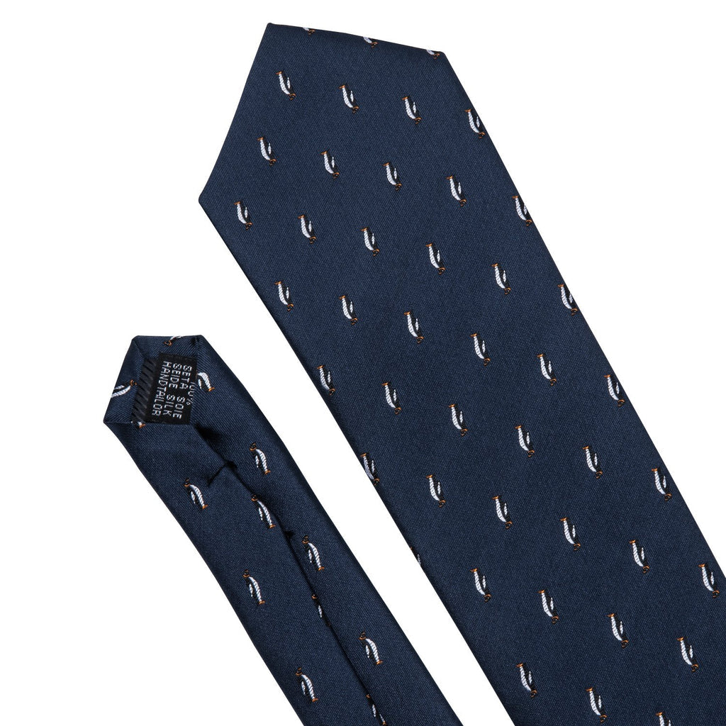 Blue Penguin Novelty Silk Tie Set - GentCrest - View 5