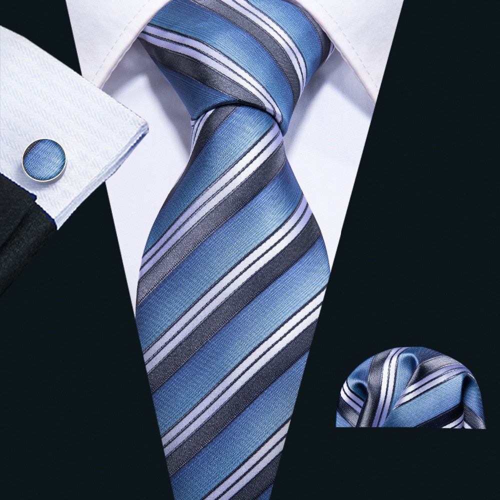GentCrest Blue Striped Tie Sets - Image 1