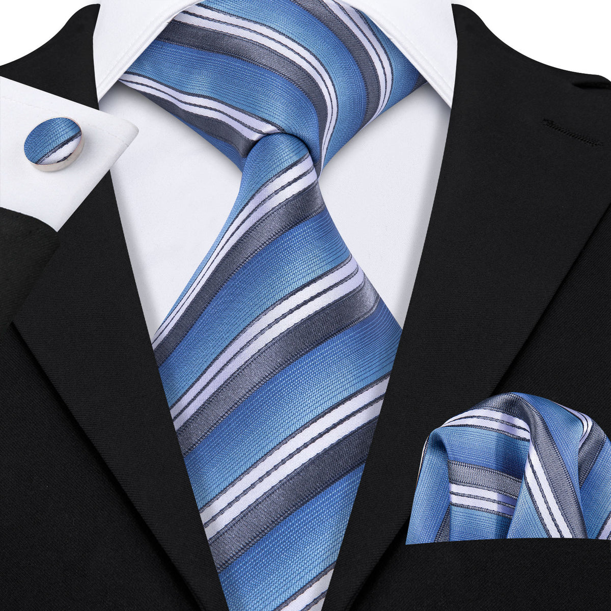 GentCrest Blue Striped Tie Sets - Image 7