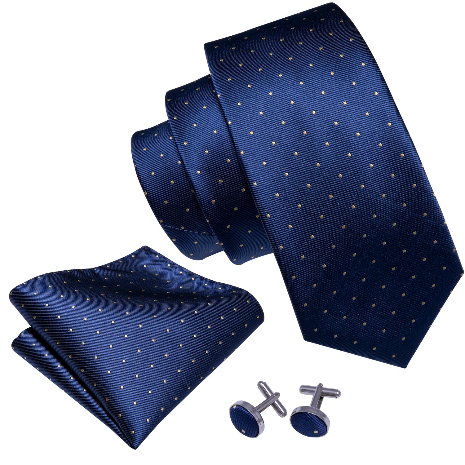GentCrest Blue Polka Dot Tie Hanky Cufflinks Set - Image 7