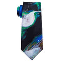 Green Blue Seabed Silk Tie Set - GentCrest
