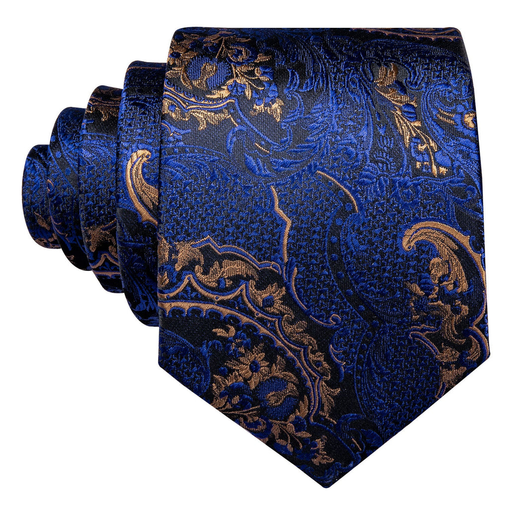 GentCrest Blue Paisley Tie Hanky Cufflinks Set - Image 5