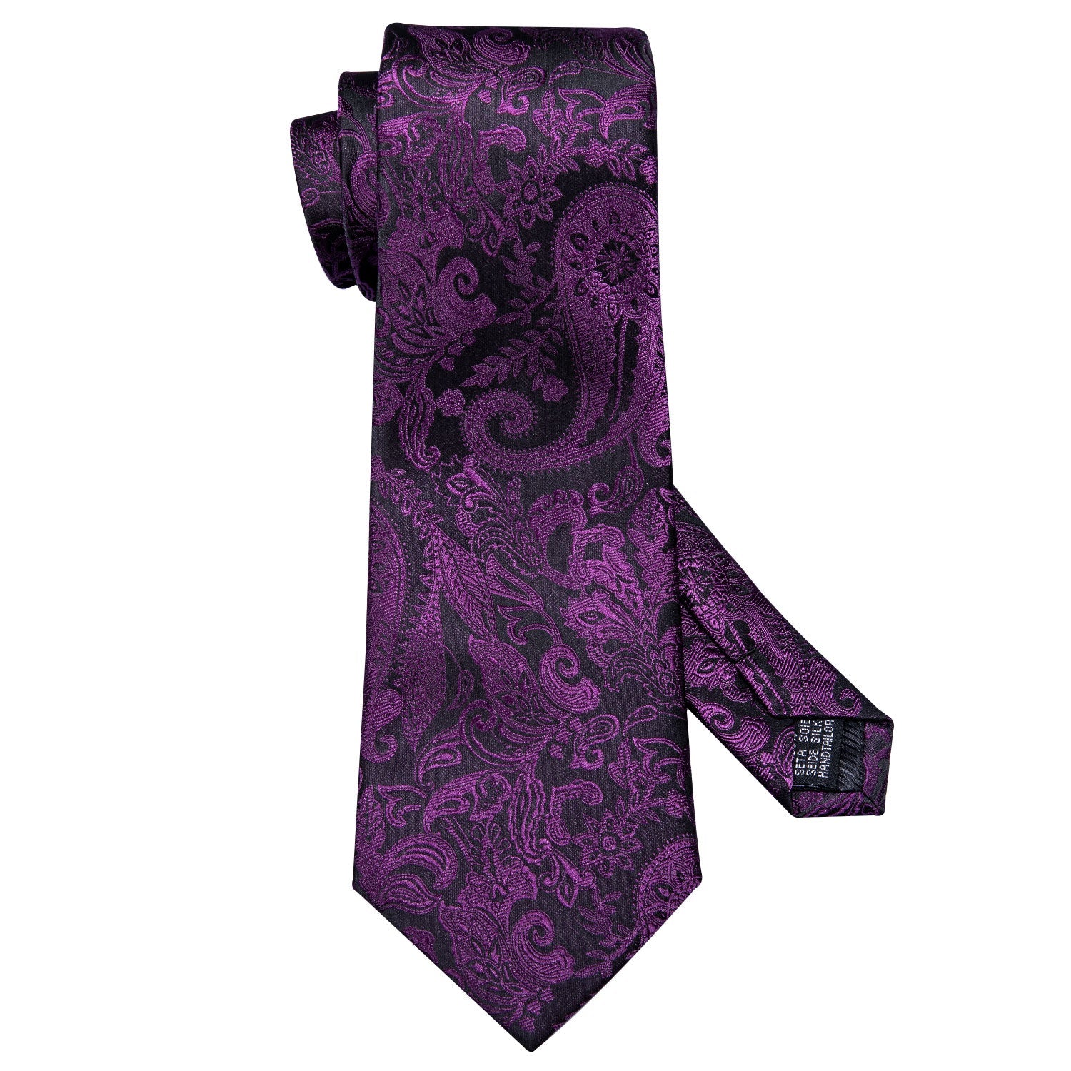 GentCrest Black Paisley Tie Hanky Cufflinks Set - Image 4