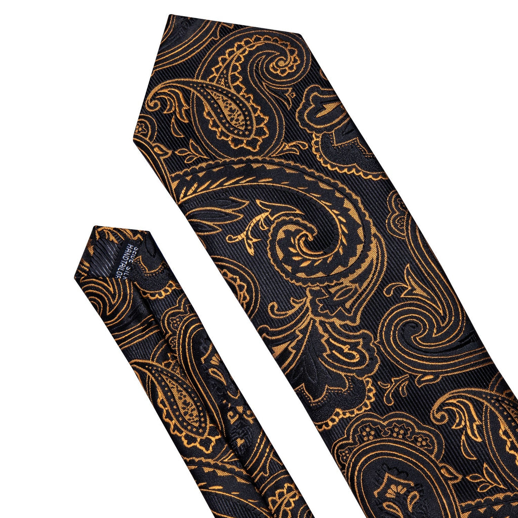 GentCrest Black Paisley Tie Hanky Cufflinks Set - Image 2