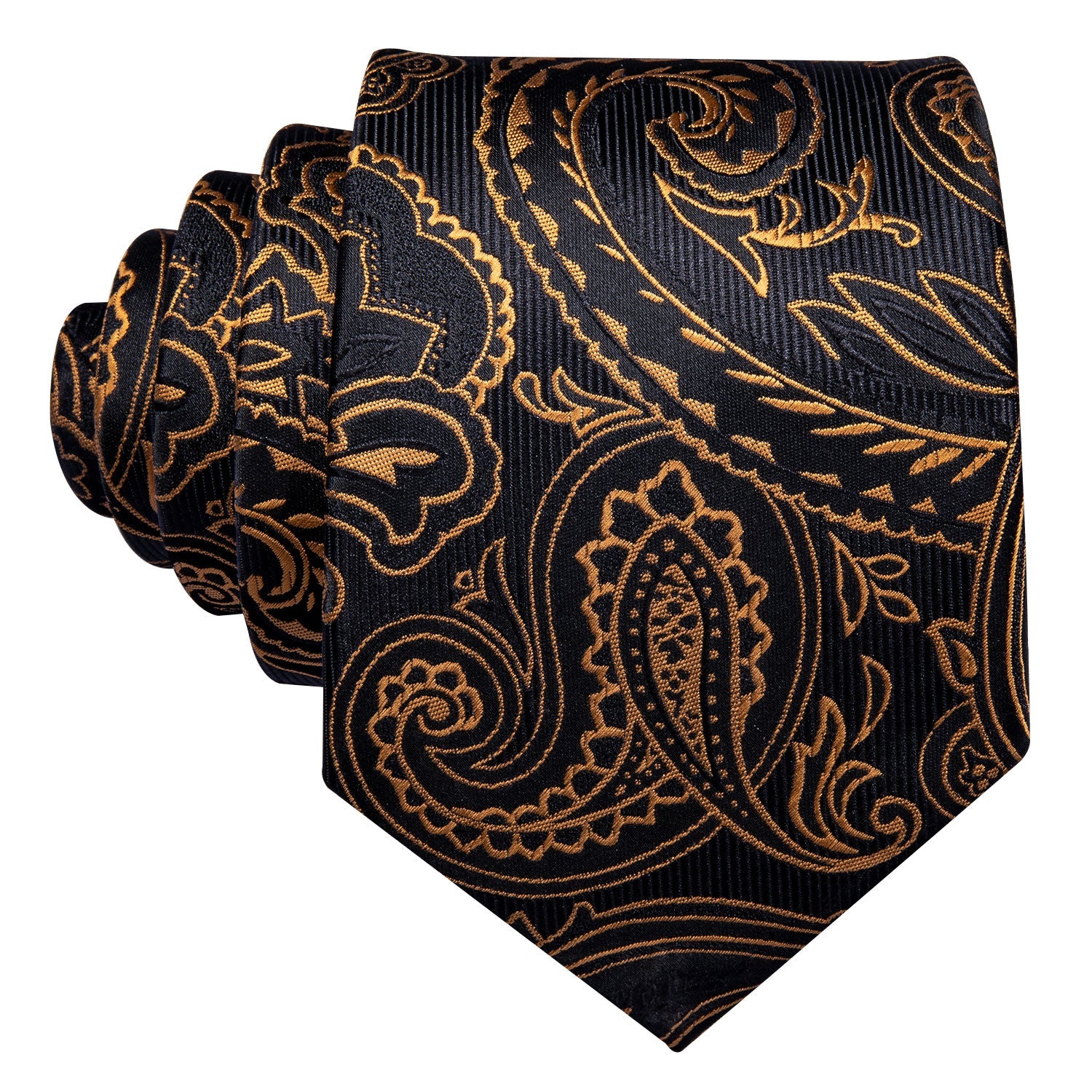 GentCrest Black Paisley Tie Hanky Cufflinks Set - Image 5
