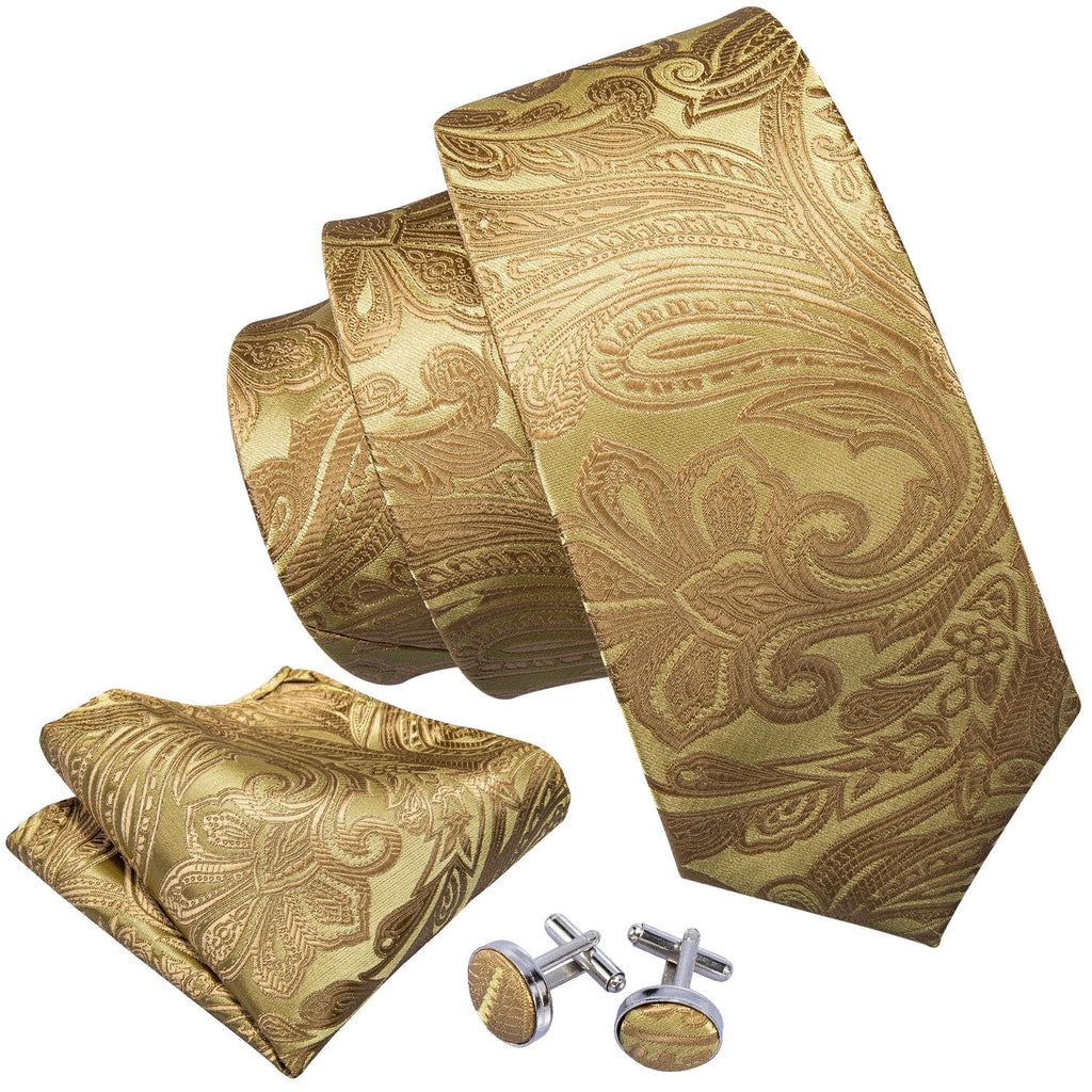 GentCrest Gold Floral Tie Hanky Cufflinks Set - Image 4