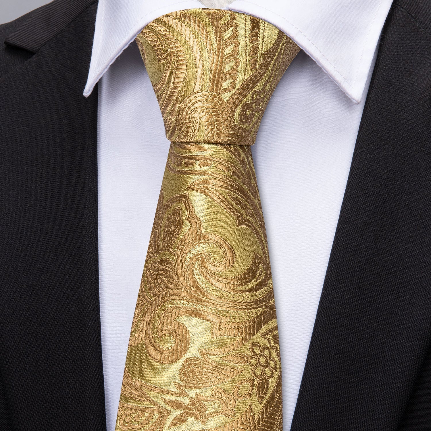 GentCrest Gold Floral Tie Hanky Cufflinks Set - Image 2