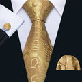 GentCrest Gold Floral Tie Hanky Cufflinks Set - Image 1