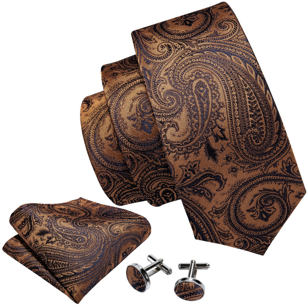 GentCrest Green Paisley Tie Hanky Cufflinks Set - Image 6