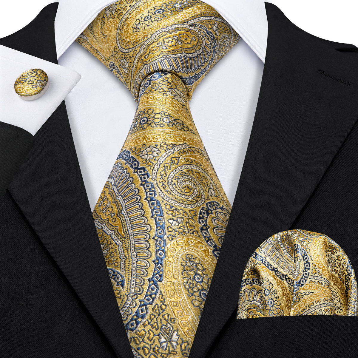 GentCrest Black Paisley Tie Sets - Image 1