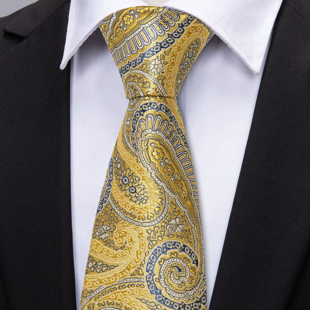 GentCrest Gold Paisley Tie Hanky Cufflinks Set - Image 8