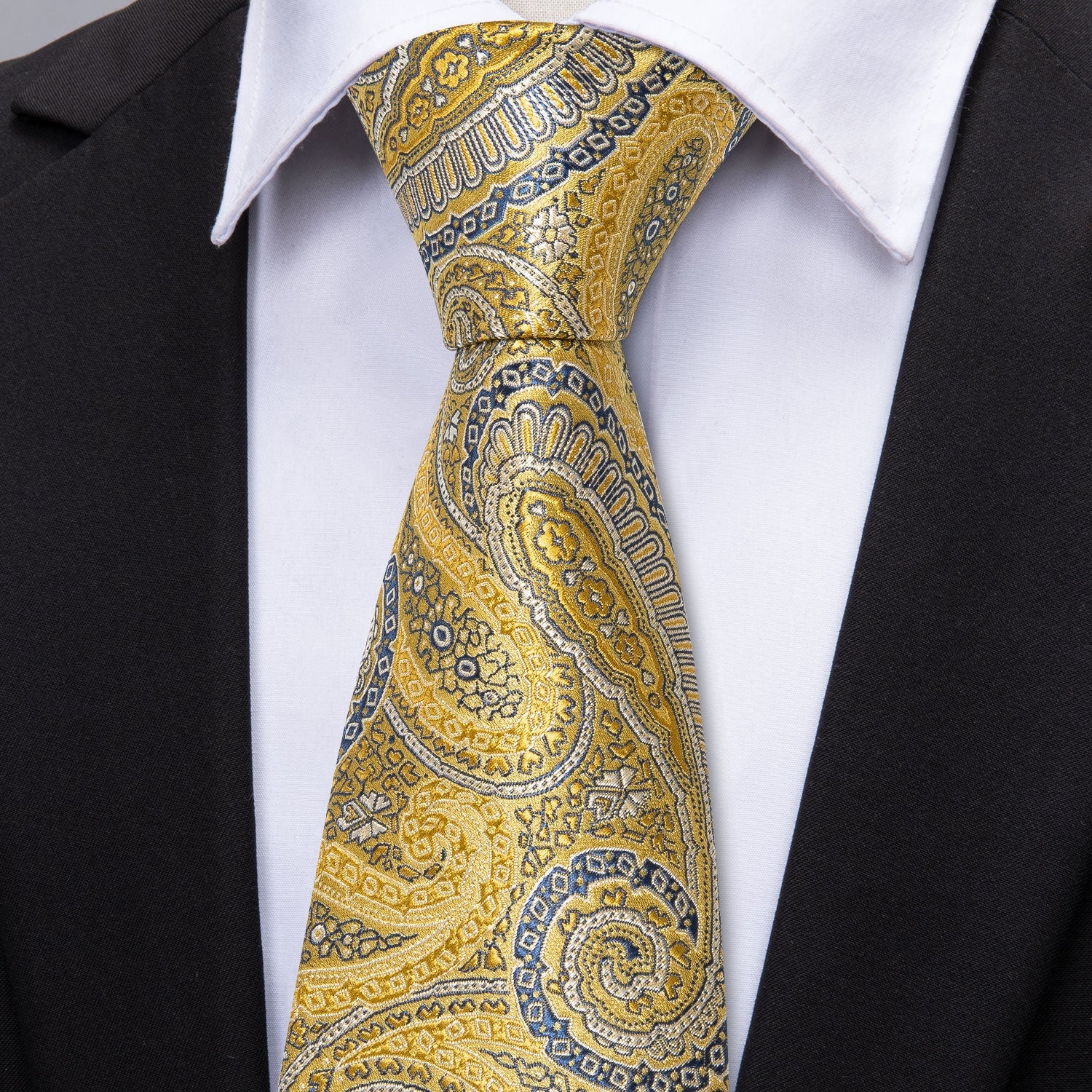 GentCrest Gold Paisley Tie Hanky Cufflinks Set - Image 8