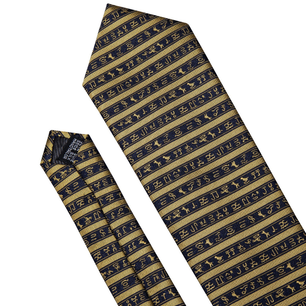 GentCrest Black Striped Tie Hanky Cufflinks Set - Image 2