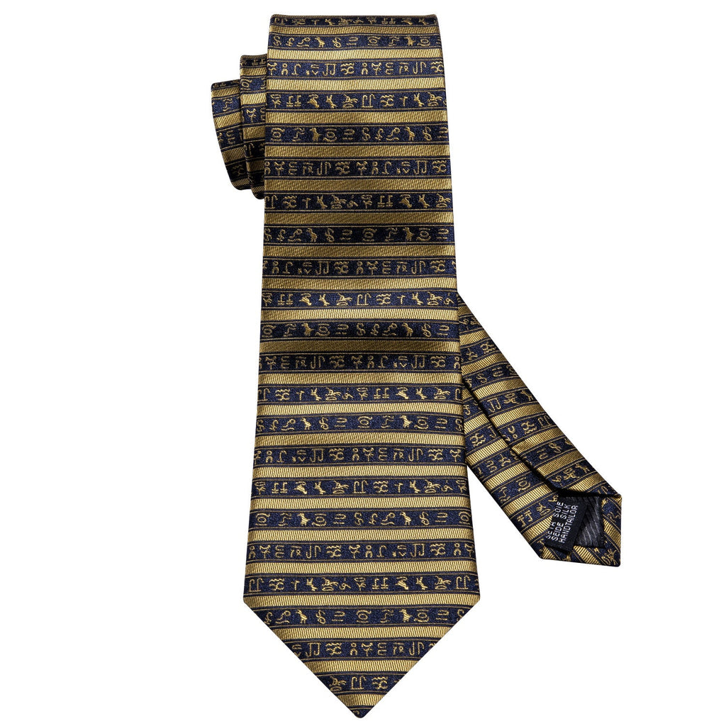 GentCrest Black Striped Tie Hanky Cufflinks Set - Image 3