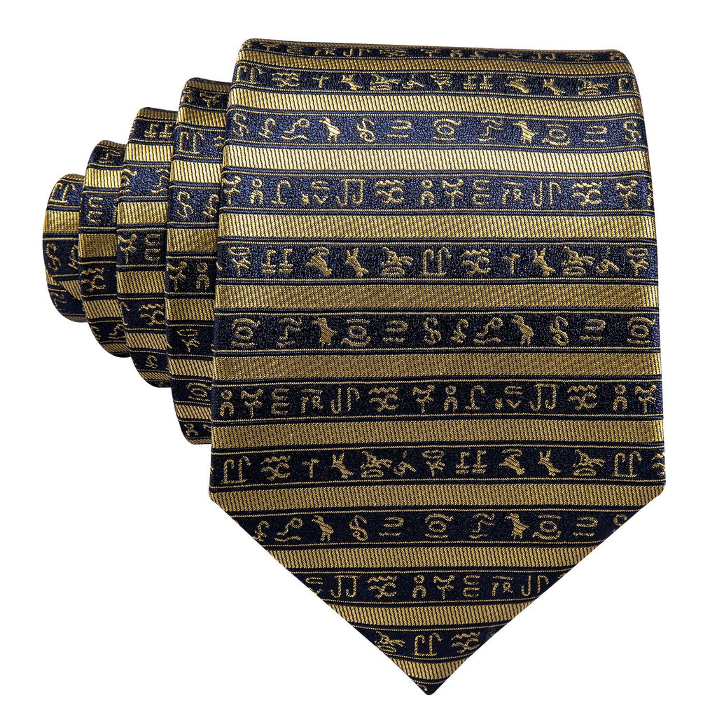 GentCrest Black Striped Tie Hanky Cufflinks Set - Image 7