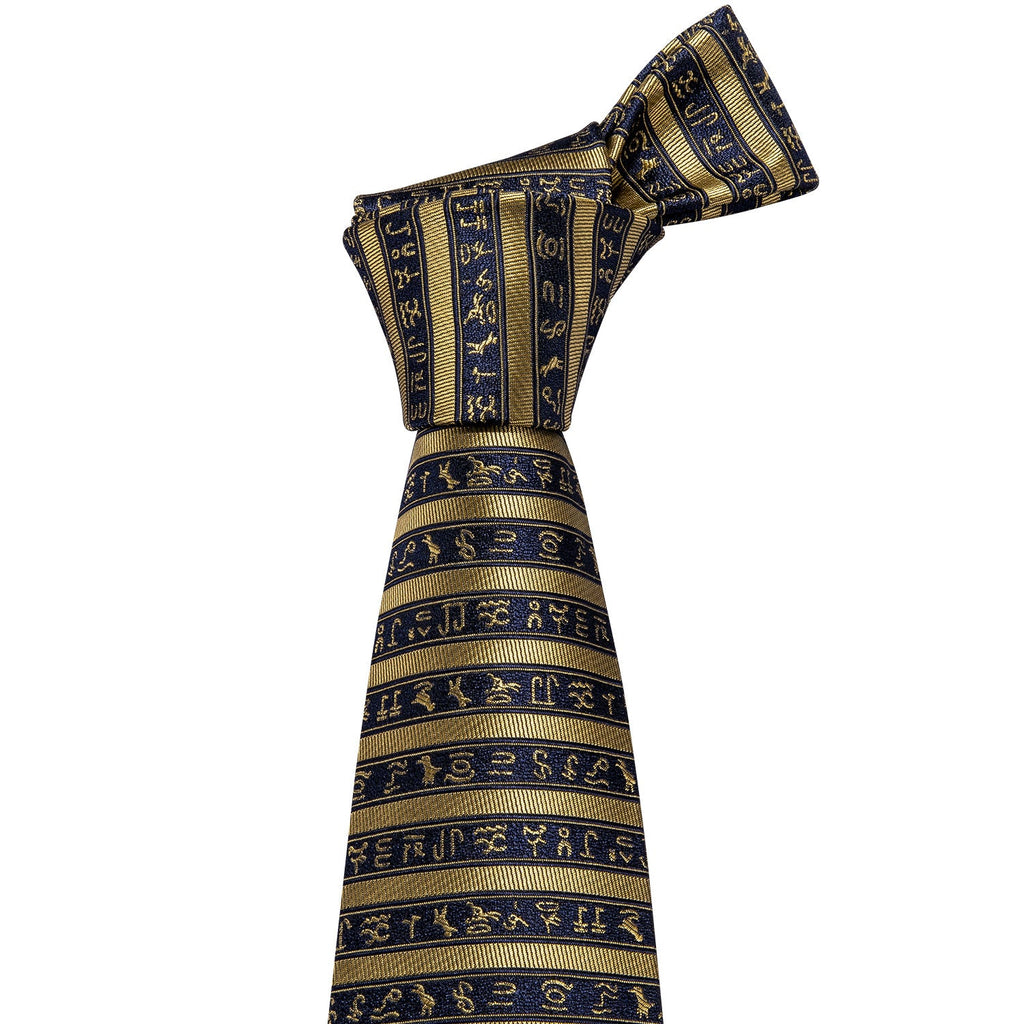 GentCrest Black Striped Tie Hanky Cufflinks Set - Image 5