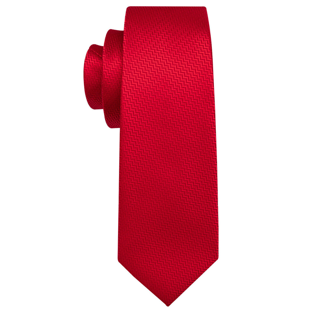 Red Novelty Silk Tie Set - GentCrest - View 4