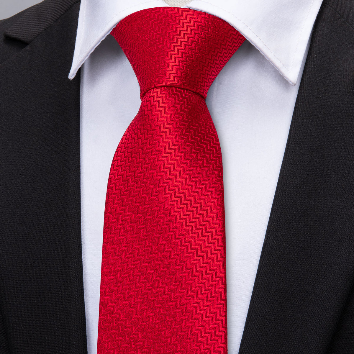Red Novelty Silk Tie Set - GentCrest - View 3