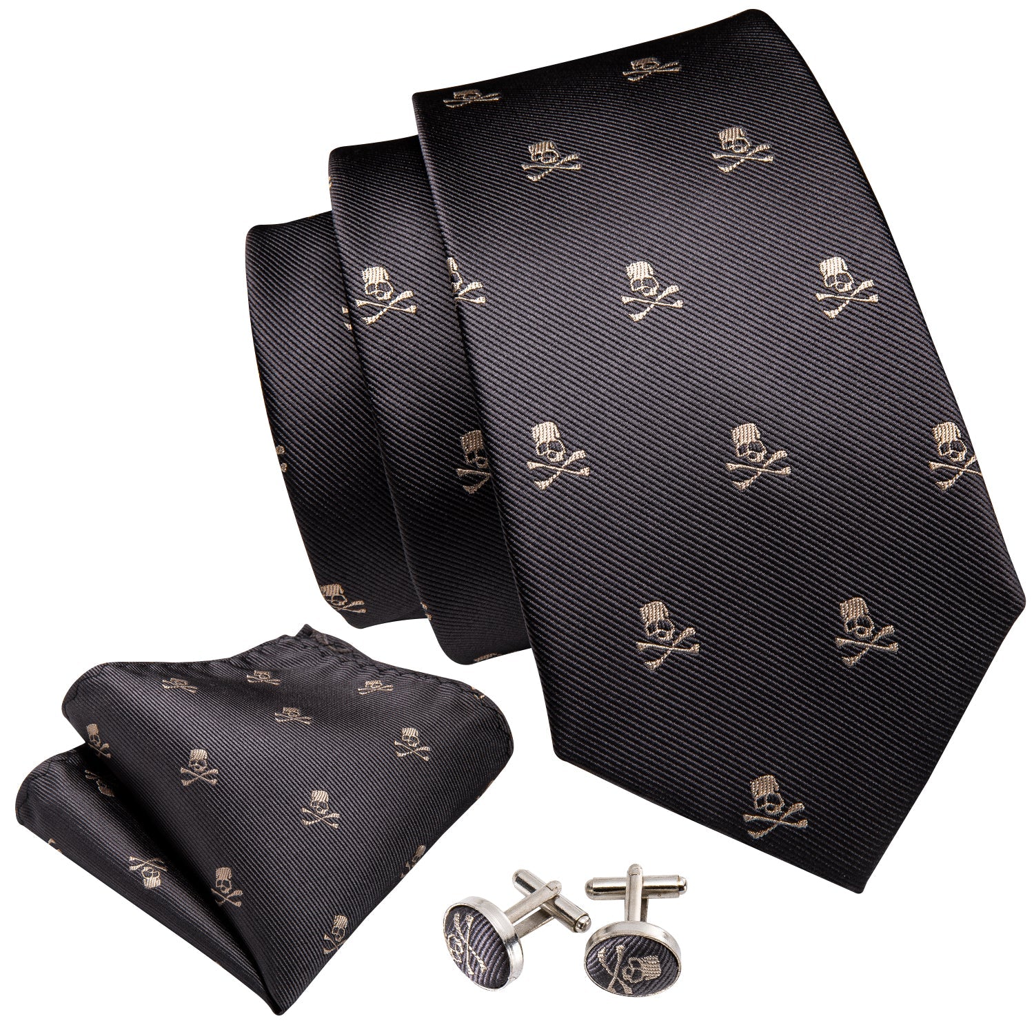 GentCrest Black Novelty Tie Hanky Cufflinks Set - Image 6