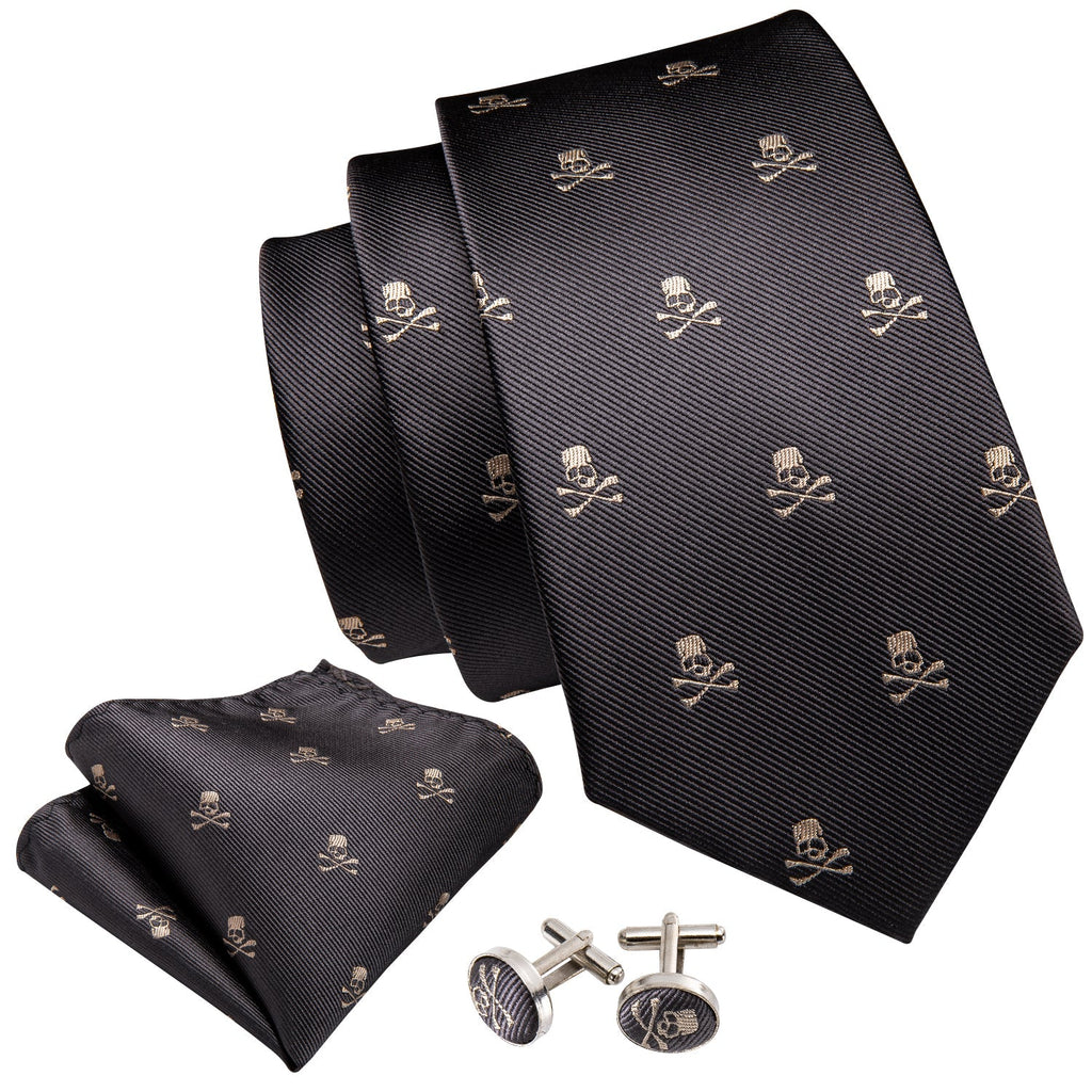 Skulls Premium Silk Tie Set - GentCrest - View 2
