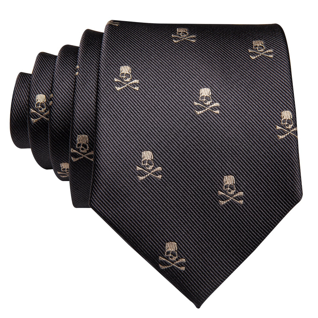 Skulls Premium Silk Tie Set - GentCrest - View 4