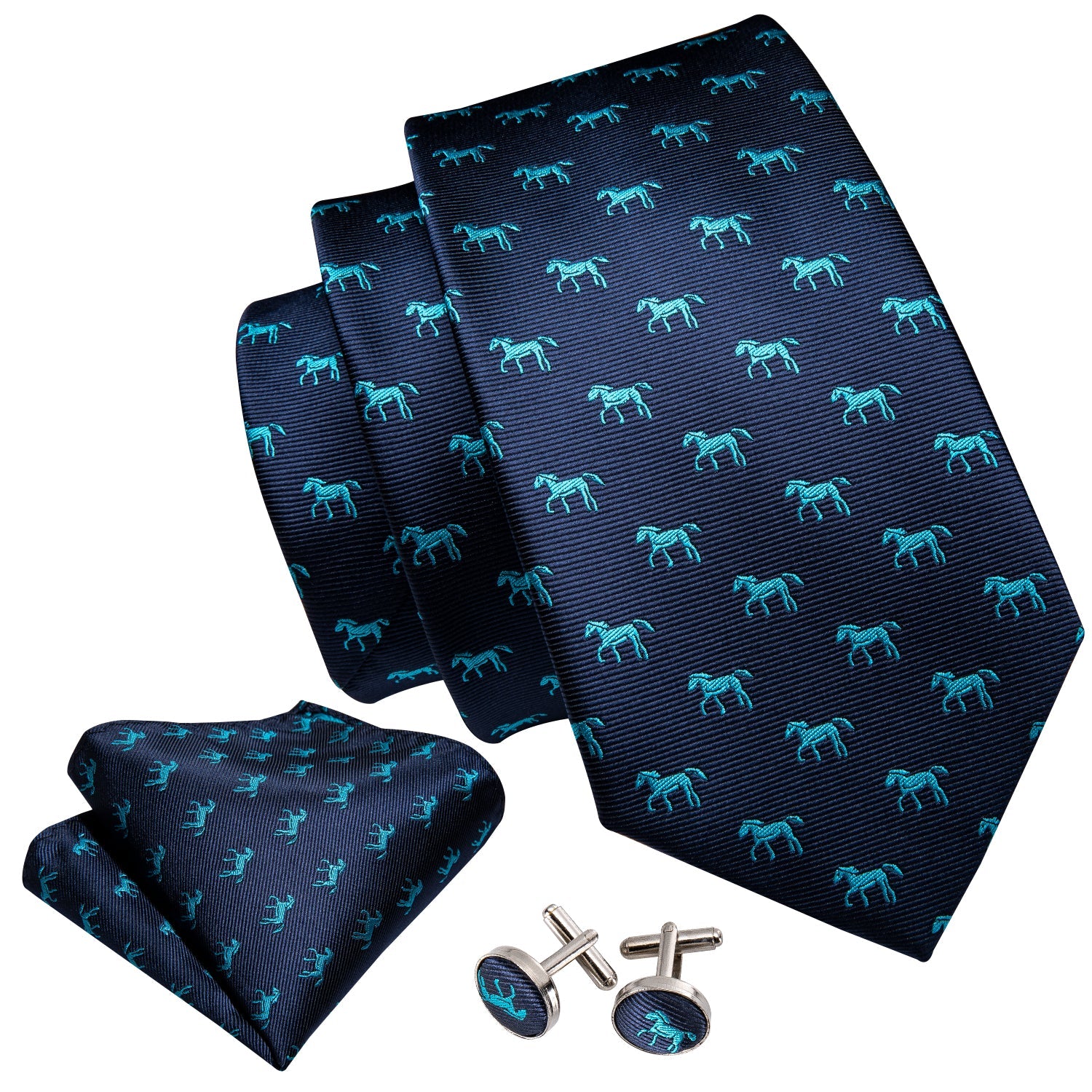 GentCrest Blue Novelty Tie Hanky Cufflinks Set - Image 6