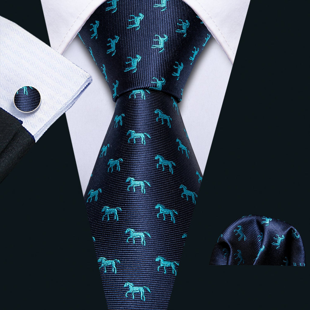 GentCrest Blue Novelty Tie Hanky Cufflinks Set - Image 1
