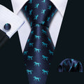 GentCrest Blue Novelty Tie Hanky Cufflinks Set - Image 1