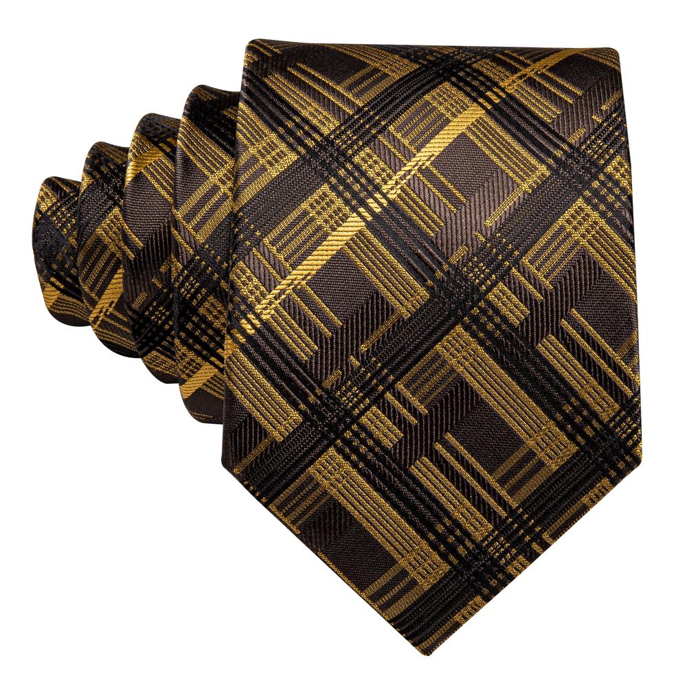 GentCrest Black Plaid Tie Hanky Cufflinks Set - Image 2