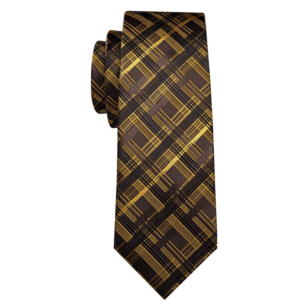 GentCrest Black Plaid Tie with Accessories - Image 5
