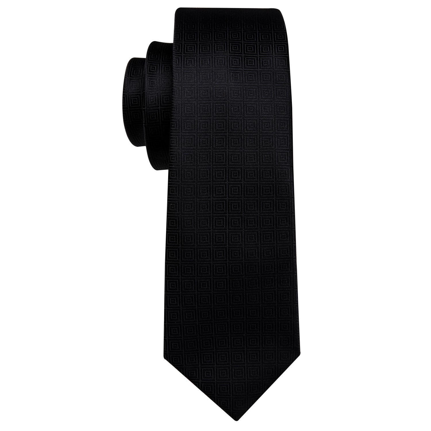 GentCrest Black Geometric Tie Hanky Cufflinks Set - Image 3