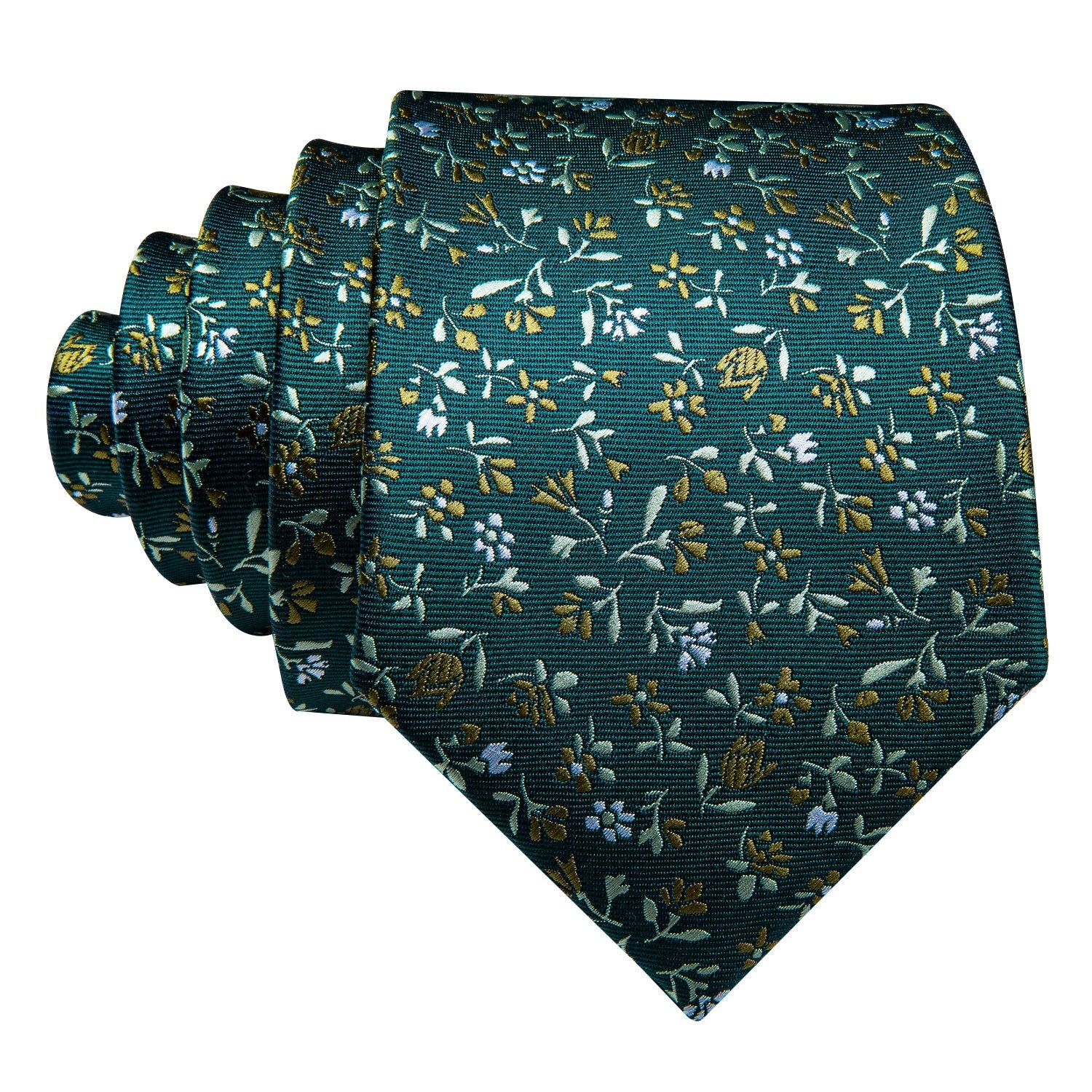 GentCrest Green Floral Tie Hanky Cufflinks Set - Image 3