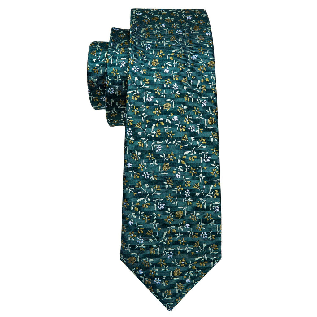 GentCrest Green Floral Tie Hanky Cufflinks Set - Image 2