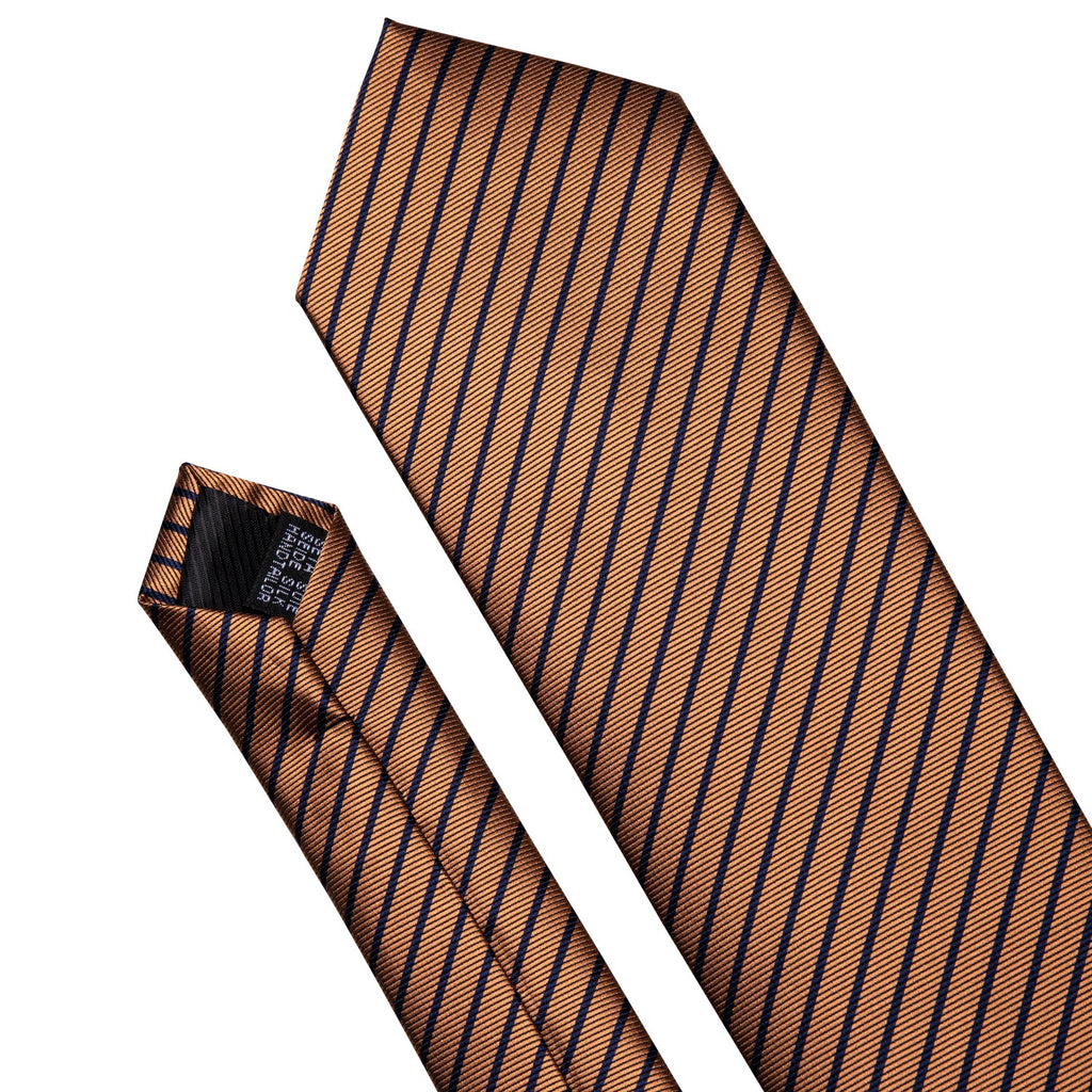GentCrest Gold Striped Tie Hanky Cufflinks Set - Image 2