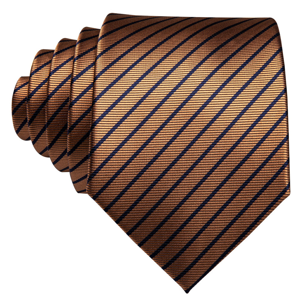 GentCrest Gold Striped Tie Hanky Cufflinks Set - Image 3