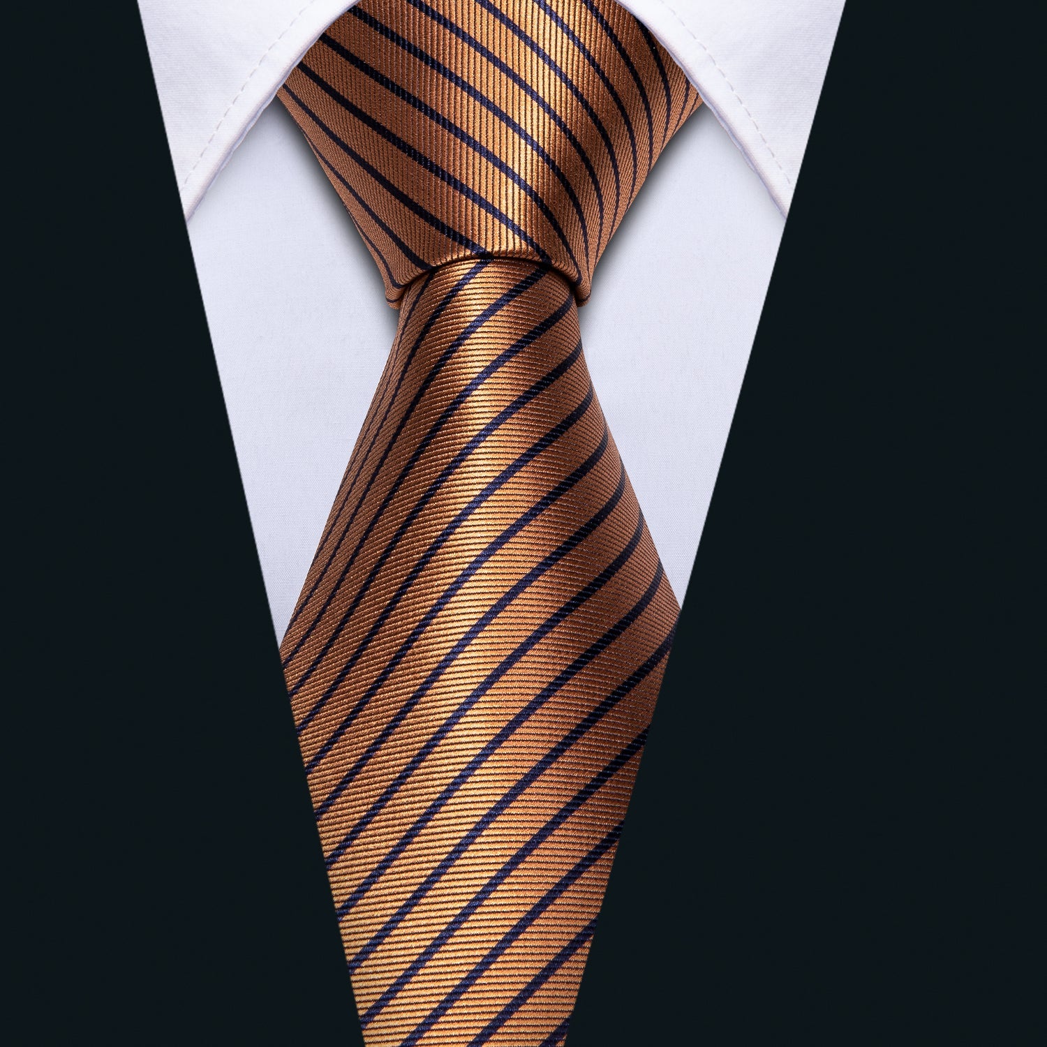 GentCrest Gold Striped Tie Hanky Cufflinks Set - Image 6