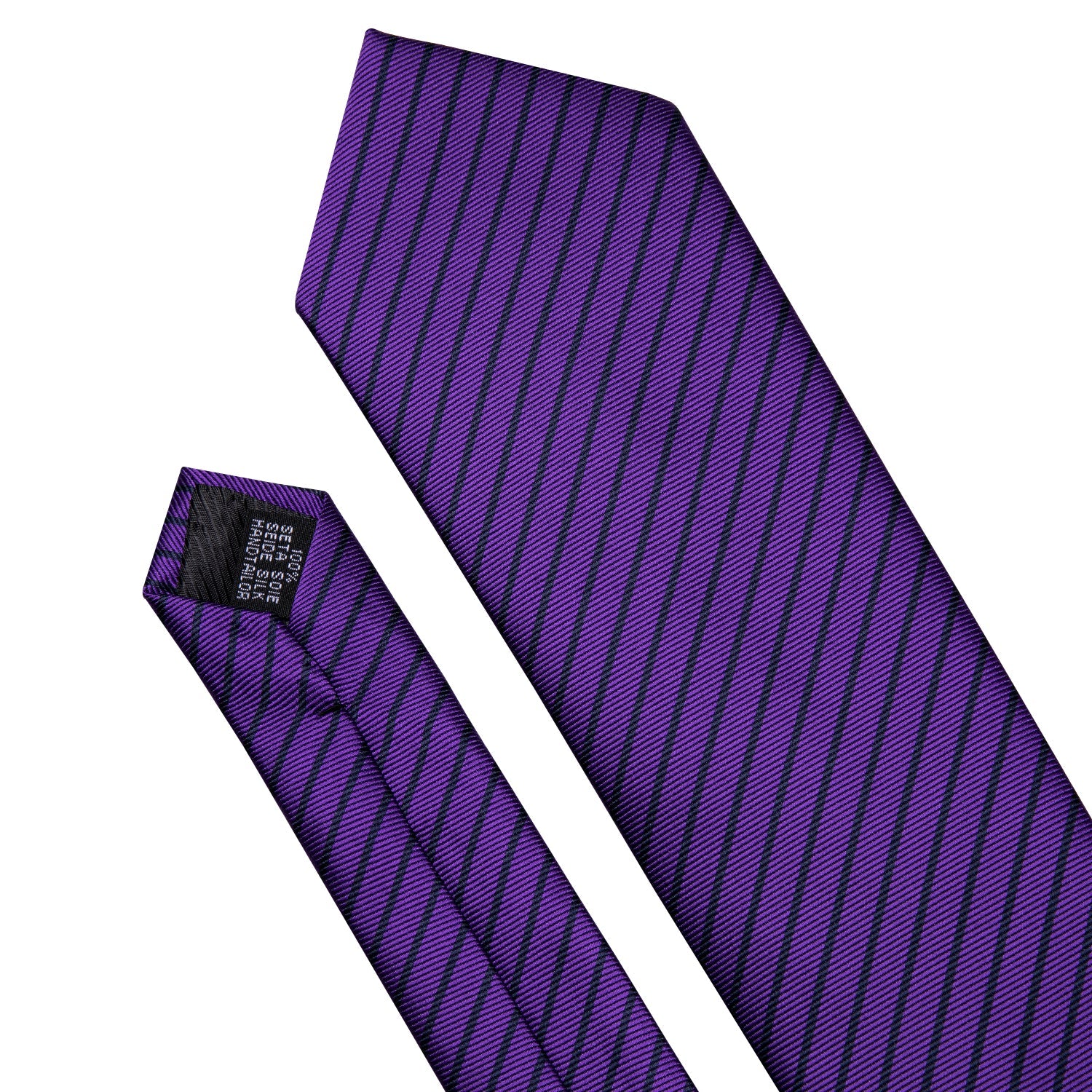 GentCrest Purple Striped Tie Hanky Cufflinks Set - Image 2