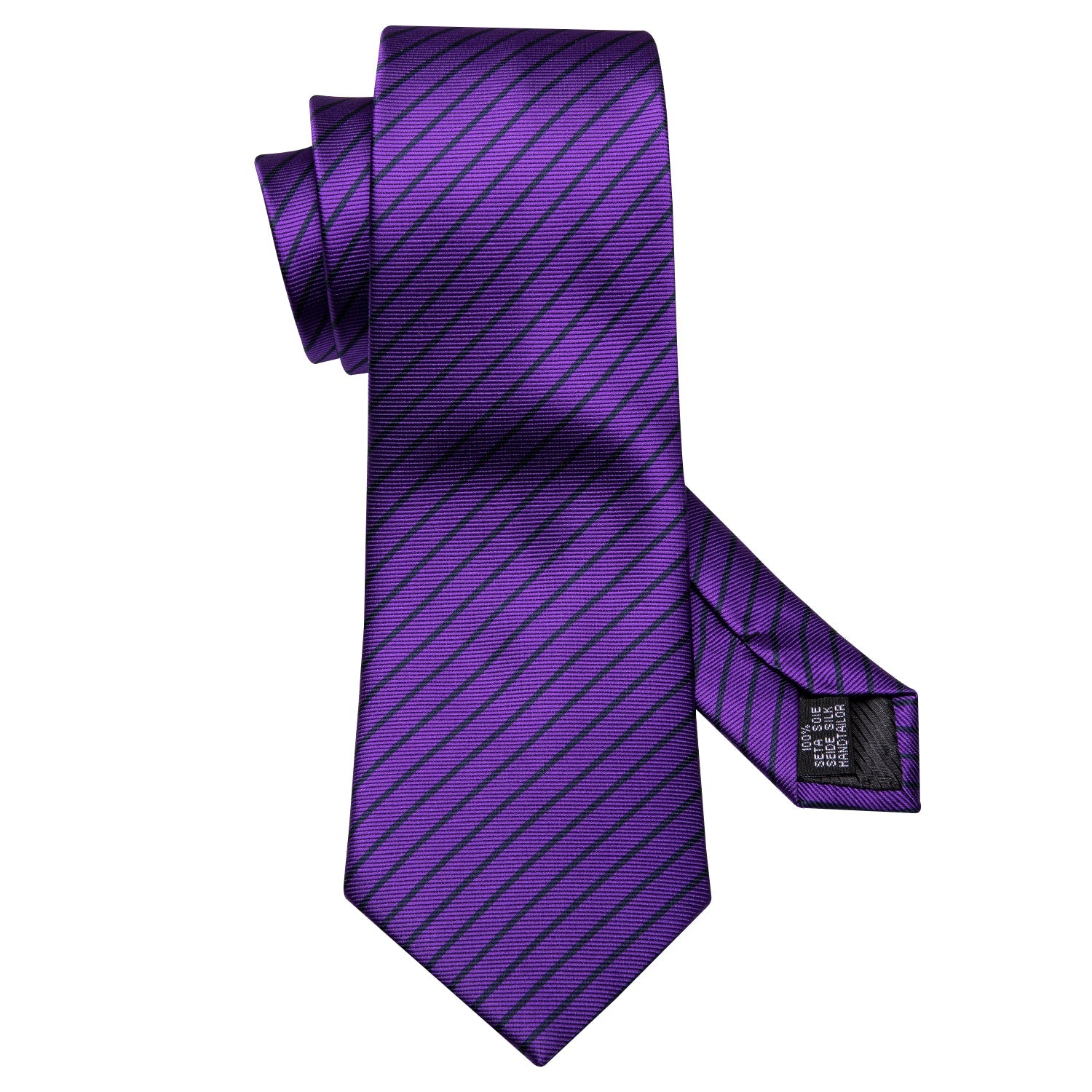 GentCrest Purple Striped Tie Hanky Cufflinks Set - Image 4