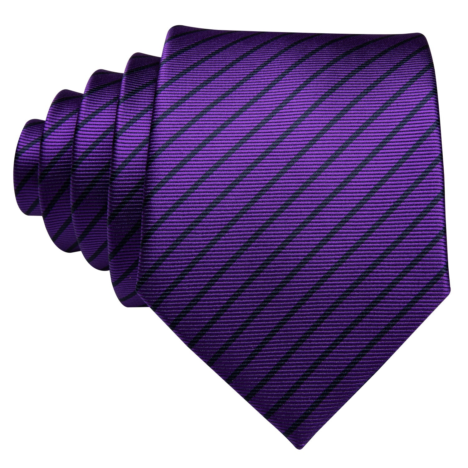 GentCrest Purple Striped Tie Hanky Cufflinks Set - Image 3